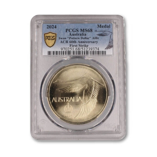 2024 Swan Dollar Pattern Crown - Aluminium Bronze PCGS MS68